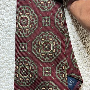 Vintage Polo by Ralph Lauren Krawatte 100 % Seide handgefertigt in den USA botanisch rot - Bild 1 von 6