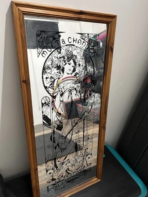 Espejo vintage Moet & Chandon Mucha Art Nouveau Le Festival Du Champagne Francia Foto 1 de 4