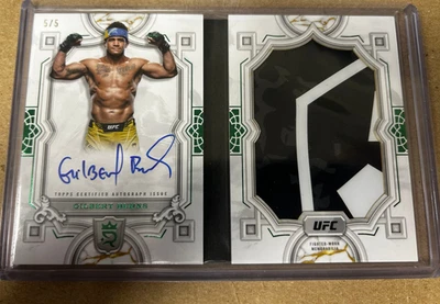 Gilbert Burns 2024 Topps Royalty UFC Autograph Jumbo Relic Book /5 Green  - Image 1 of 4
