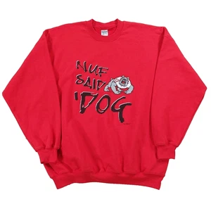 Vintage Fresno Bulldogs Sweatshirt Herren XXL "Nuf Said Dog" Y2k rot College Football - Bild 1 von 8