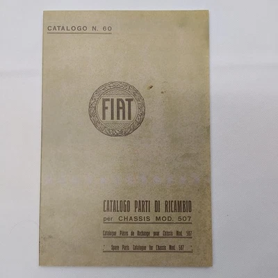 Fotocopia Catalogo parti di ricambio Fiat per chassis mod.507. Ottime condizioni - Immagine 1 di 3