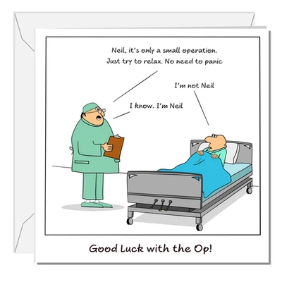 Funny Surgery Card Hip Knee Operation Get Well Hospital Humorous Humour - Image 1 of 4