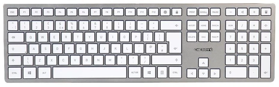 CHERRY - CHERRY KC 6000 Slim Corded Keyboard, Silver/White - Image 1 of 1