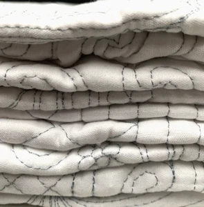 Copriletto/Coperta/Coperta Trapuntata Bianco Argento Grigio Ricamo Grande 76x104 - Foto 1 di 3