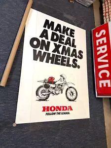 Cartel de concesionario Honda CR80R CR80 ELSINORE 1979 NUEVO DE COLECCIÓN NAVIDAD GENUINO OEM - Imagen 1 de 17