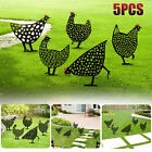 5PCS Chicken Yard Art Outdoor Garden Backyard Lawn Stakes Acrylic Hen Home Decor