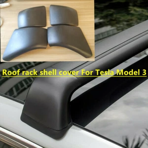 4x Black Roof Rack Cover Rail End Shell Replacement For Tesla Model 3 2017-2023 - Picture 1 of 6