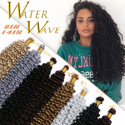 100%  Real Natural Water Wave Crochet Braids Deep Curly as Human Hair Extensions - Image 1 of 4