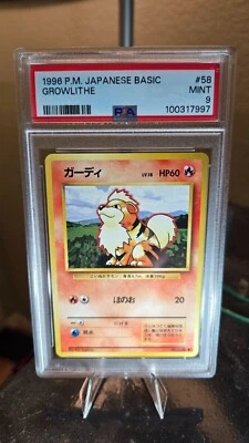 PSA 9 Mint Growlithe No. 058 Uncommon 1996 Japanese Graded Base Set - Image 1 of 2