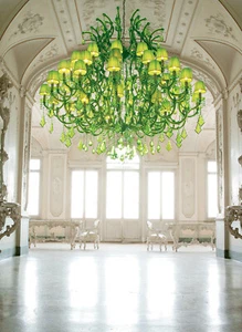 Lampadario di lusso classico in cristallo verde con paralumi 49 luci MS-317 - Picture 1 of 1
