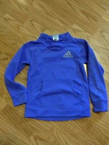 Adidas Fleece Lined Pullover. Periwinkle. Thumb Holes. Girls 6. EUC - Picture 1 of 6