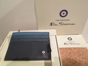 BEN SHERMAN leather metal target logo card holder wallet blue ombre BNWT RRP$60 - Picture 1 of 7