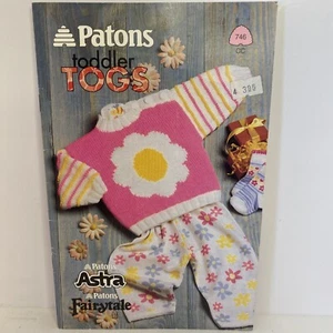 Patons Knitting Patterns TODDLER TOGS Book #746 CC Boys Girls Sweaters Hats - Picture 1 of 6