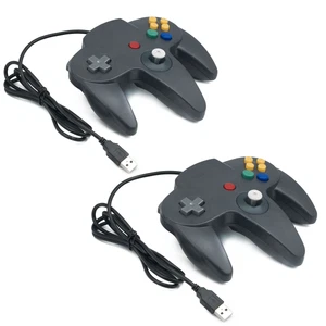 2x NINTENDO N64 CLASSIC GAMES GAMEPAD REGLER FÜR USB zu PC MAC schwarz - Bild 1 von 1