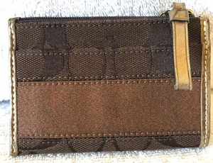 Coach Bronze Zip Card Holder Key Chain - Picture 1 of 6