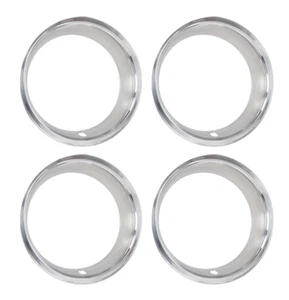 FITS MOPAR DODGE PLYMOUTH BRUSHED RALLY WHEEL TRIM RINGS 2.75" DISH 15X7 15x8 - Picture 1 of 4