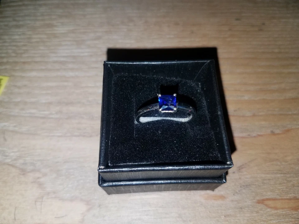 Lab Created Blue Sapphire Sterling Silver Ring (Size 8.0) TGW 0.80 cts. - Image 1 of 4
