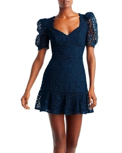 Aqua Women's Crochet Short V-Neck Mini Dress XS B4HP - Picture 1 of 6
