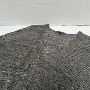 Eileen Fisher Tencel Lyocell Gray Heathered V-Neck Pullover Sweater Size Small - Picture 1 of 5