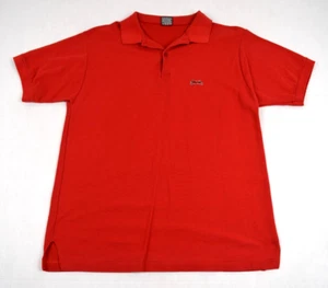 Vintage Le Tigre polo Shirt Size S/M 80s Vibrant Red Red Tiger Made USA - Picture 1 of 10