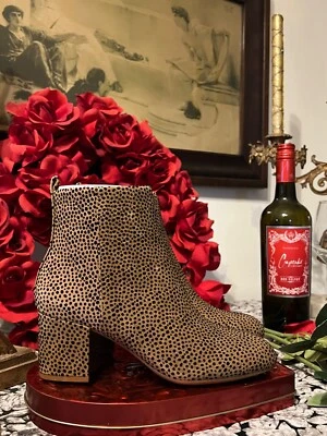  Новый с ярлыками сексуальный дизайнер Gianni Bini замши в горошек леопард ботинок лодыжки загрузки - Изображение 1 из 4