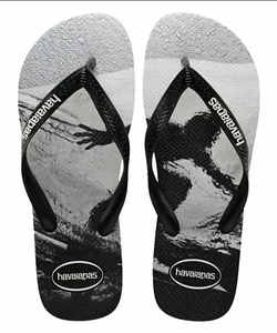 Havaianas Kinder Top Fotodruck Flip Flop Surfer Sandale, schwarz/grau Kinder 9C - Bild 1 von 7