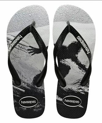 Sandalia de surfista Havaianas Top con estampado fotográfico para niños, negra/gris para niños 9C Foto 1 de 4