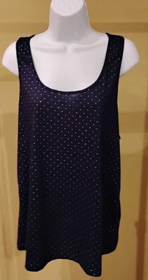 Top para mujer Charlotte Russe azul marino cuello redondo sin mangas con cuentas talla: XL Foto 1 de 3