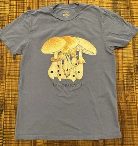 Altru Apparel Blue Graphic T-Shirt Abi Toads Psilocybes Mushling Mushrooms Med - Picture 1 of 10