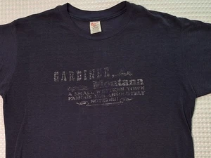 Vintage 80s Gardiner Montana Famous For Nothing Souvenir T-shirt Size L Sport T - Picture 1 of 8