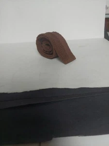 Brown Knitted Necktie Square Bottom Hand Sewn By Robert Talbott For Jacobson's - Picture 1 of 6