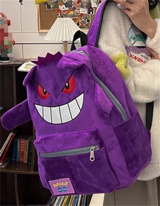 Anime Gengar Backpack Plush Shoulder Bag Purple / Black Cartoon Knapsack Gift  - Picture 1 of 9