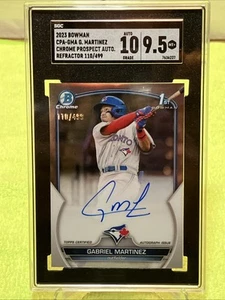 /499 Gabriel Martínez 1er CROMO AUTOMÁTICO 2023 Bowman #CPA-GMA REFRACTOR SGC 10/ 9.5 - Imagen 1 de 3