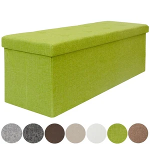 Faltbare Sitzbank 110x38x38cm Sitztruhe inkl. 2 Trennwände 120L Polsterbank Grün - Bild 1 von 9