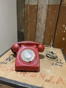 Vintage GPO 746F ROT Wählscheibentelefon funktionierend BT Telefon UNGETESTET - Bild 1 von 23