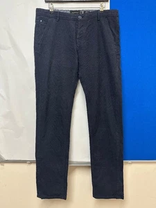 Massimo Dutti Blue Slim Fit Cotton Trousers W34" L32" CG D38 - Picture 1 of 4