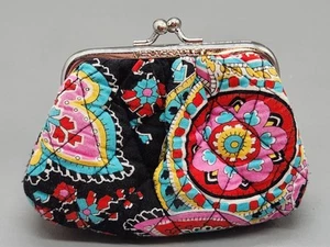 Vera Bradley Double Kiss Kisslock Coin Purse Parisian Paisley - Picture 1 of 4