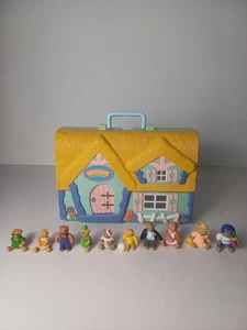 TEDDY IN MY POCKET FIGUR SPIELHAUS TRAGETASCHE MIT BÄREN VINTAGE SPIELZEUG MEG 1995 - Bild 1 von 23