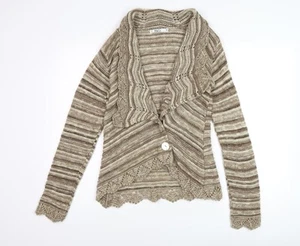 M&Co Women's Brown Striped Cardigan - Size M - Picture 1 of 12