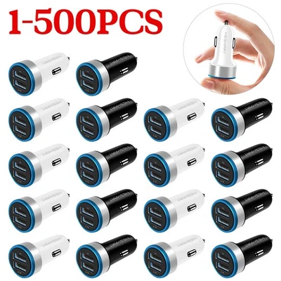 Lote a granel adaptador de cargador de coche rápido de 2 puertos USB 18 vatios para iPhone Samsung Android Foto 1 de 4