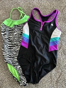 GIRLS SWIMSUIT ONE PIECE MIXED LOT Of 2, SIZE 12 And 14, SWIMWEAR - Picture 1 of 5