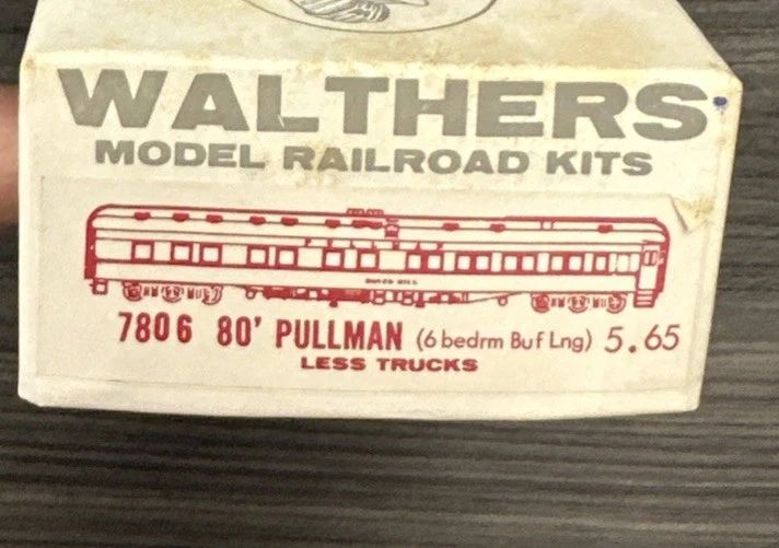 Walthers HO Scale Craftsman Kit #7806 80’ Pullman  NOS - Image 1 of 3