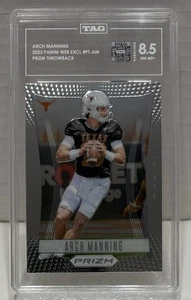 Arch Manning 2023 Panini Prizm Throwback Rookie Card #PTAM TAG 8.5 Longhorns - Bild 1 von 3