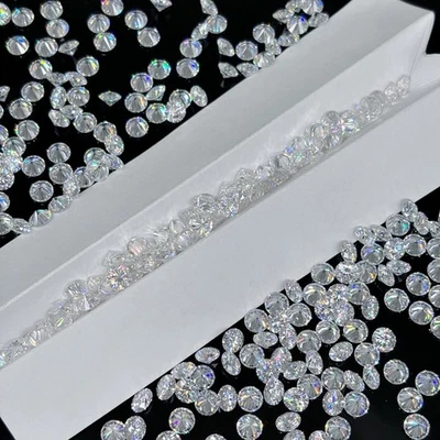 1000pcs 0.8mm-3.0mm Round Cut D Color White Loose Moissanite Stone for Jewelry - Image 1 of 4