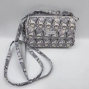 Vera Bradley RFID All In One Crossbody Geldbörse Portemonnaie Grau Eulen Iconic Hipster - Bild 1 von 16