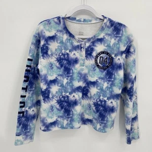 Justice Active Girls Tie Dye Round Neck Long Sleeve Pullover Sweatshirt 14/16 - Picture 1 of 10