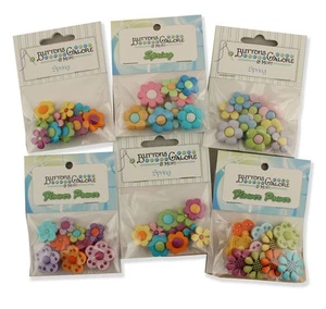 Buttons Galore Flower Power Button Theme Packs-Set of 6 - Picture 1 of 1
