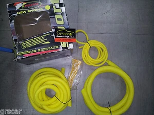 Kit Tubi Flessibili Motore Copritubi universali cover tuning giallo + fascette - Picture 1 of 1