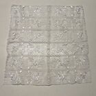Vintage Embroidered White Lace Doilie ~ Handkerchief 