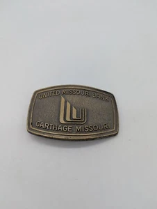 Vintage United Missouri Bank Carthage Missouri Belt Buckle Memorabilia - Picture 1 of 6